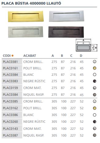 PLACA BUZON CROMO BRILLO 100X305 4000001 2