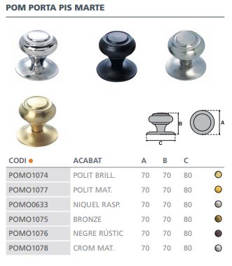 POMO PUERTA MARTE 70M/M 3601100-NEGRO RU 2