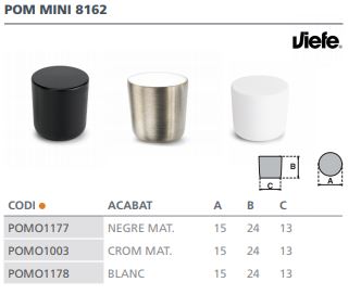 POMO METALICO ESTAMP 8162292 BLANCO MATE 2