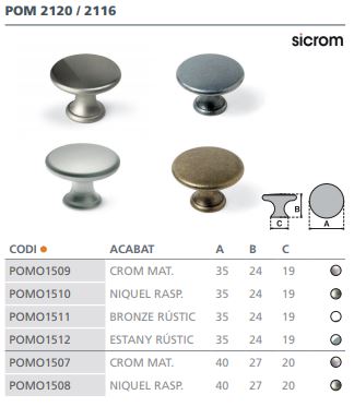 POMO    CROMO MATE 2116 ( 40MM)  6284001 2