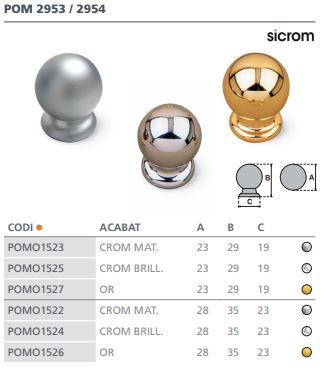 POMO    CROMO MATE 2953 ( 28MM)  6514001 2