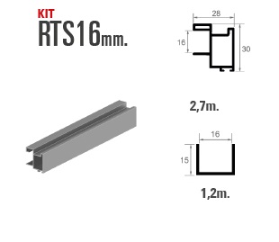 Puerta kit rts-16         plata 2,7 mts