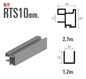 Puerta kit rts-10         plata 2,7 mts