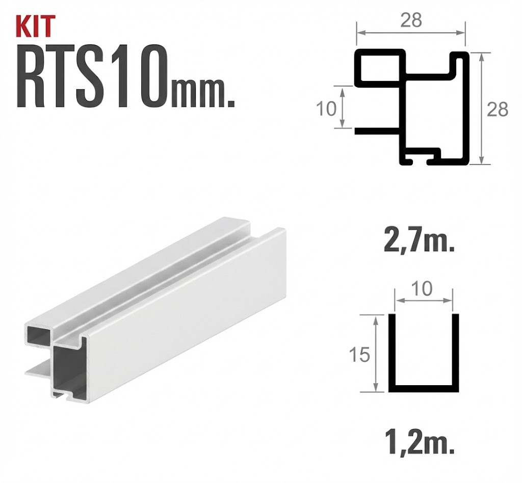 Puerta kit rts-10       blanco  2,7 mts