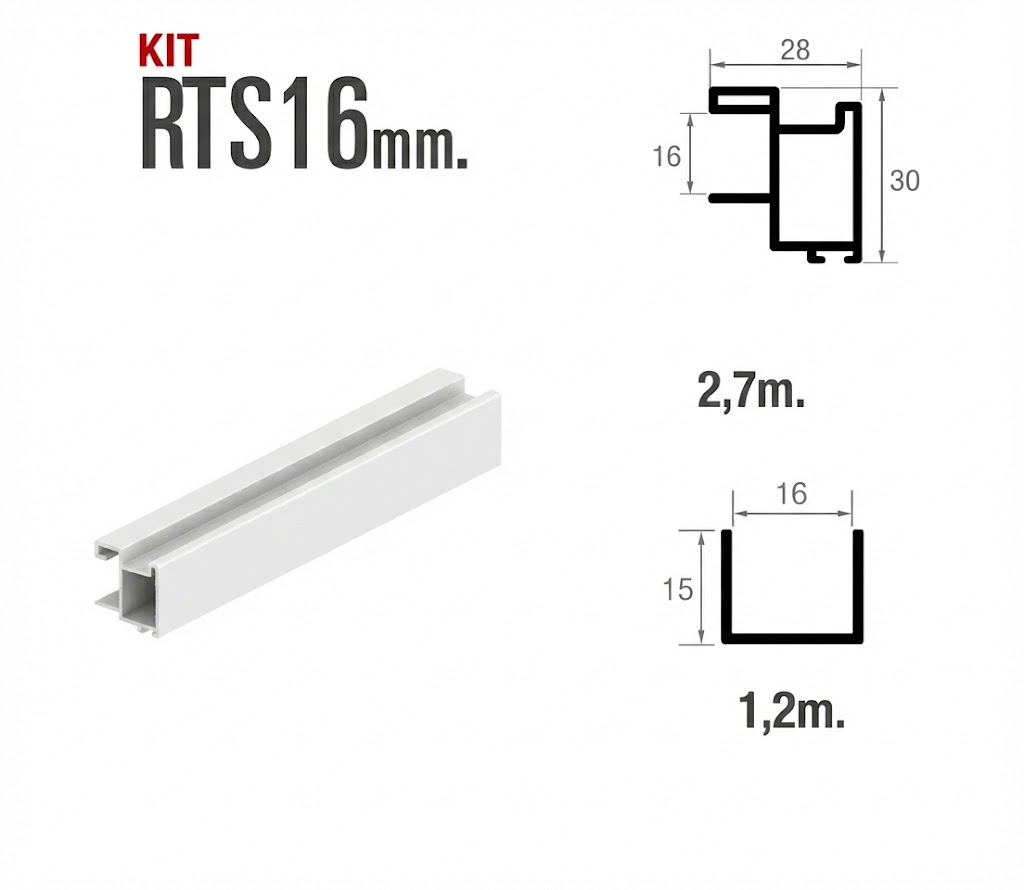 Puerta kit rts-16 blanco mate 9003 2.7mt