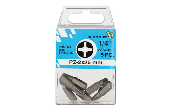 Punta atornillar pozi 1/4 5 uds