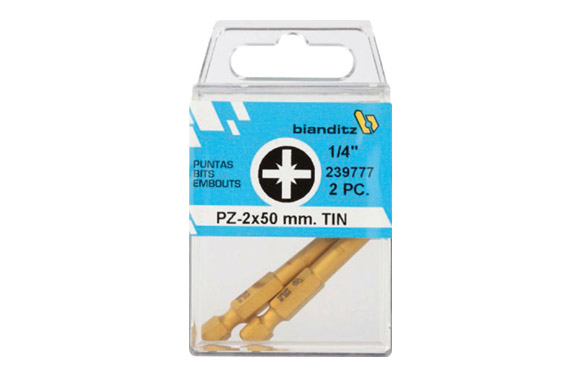 PUNTA ATORNILLAR POZI 1/4 TIN 2 UDS 1 X 50 MM 239776 1
