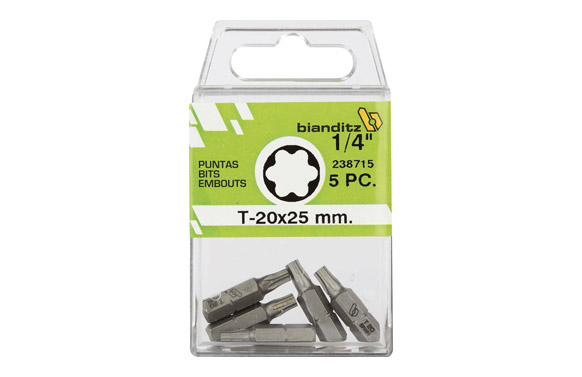 PUNTA ATORNILLAR TORX 1/4 40 X 25 MM