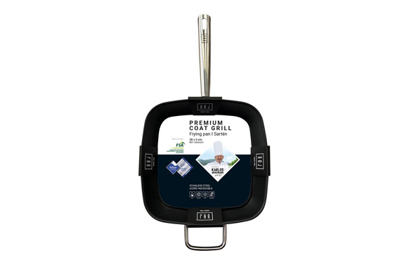 SARTEN GRILL COAT ACERO IN28 X 28 CM