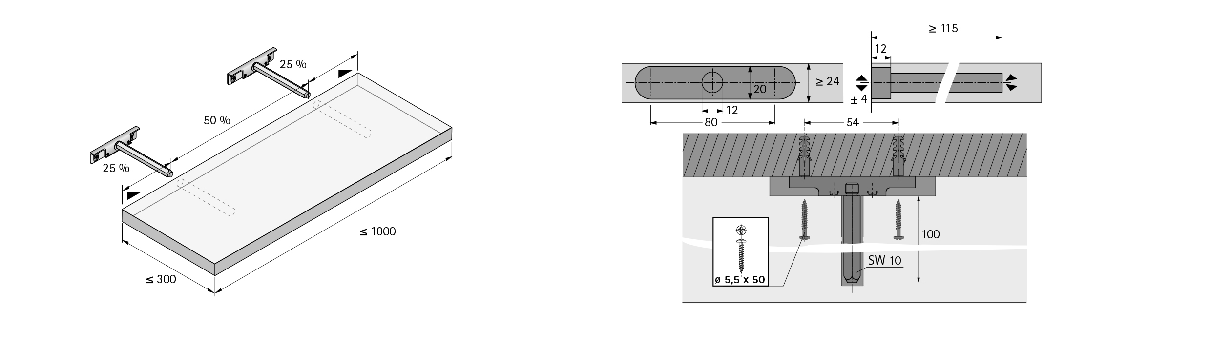 SOPORTE FLOTANTE BALDA  TITAN 1 79713 2
