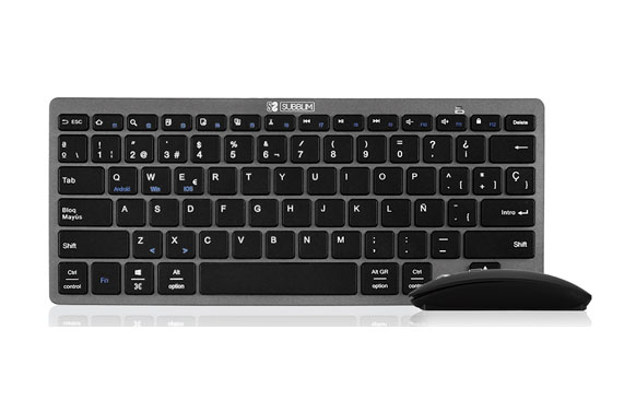 TECLADO+MOUSE DYNAMIC COMBO COMPACT BLUETOOTH GRIS SUBK006 1