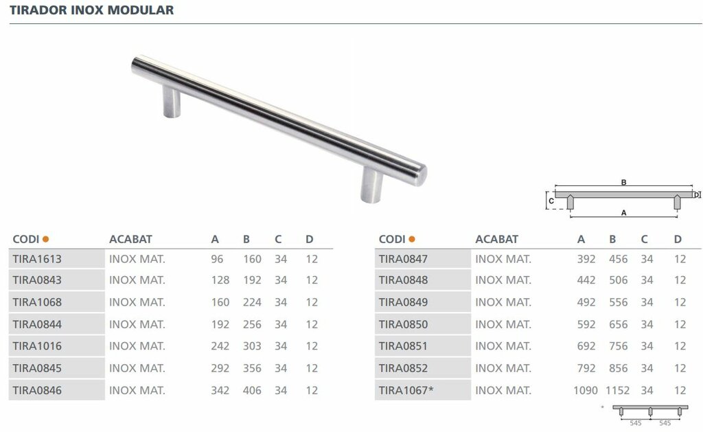 TIRADOR MODUL. I1012292I2I2  (292 MM) 2