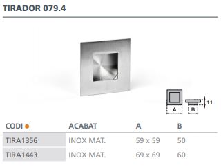 TIRADOR INOX MATE 079.4  69X69   5405201 2