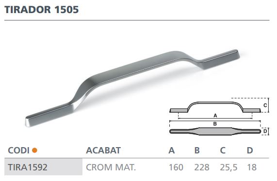 TIRADOR CROMO MATE 1505 (160MM)  6584001 2