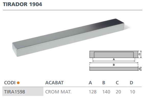 TIRADOR CROMO MATE 1904 (128MM)  6634001 2
