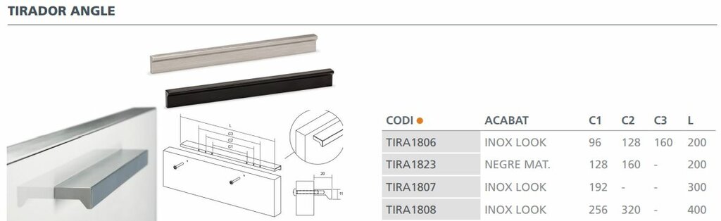 TIRADOR VIEFE ANGLE 0077128L24 INOX LOOK 4