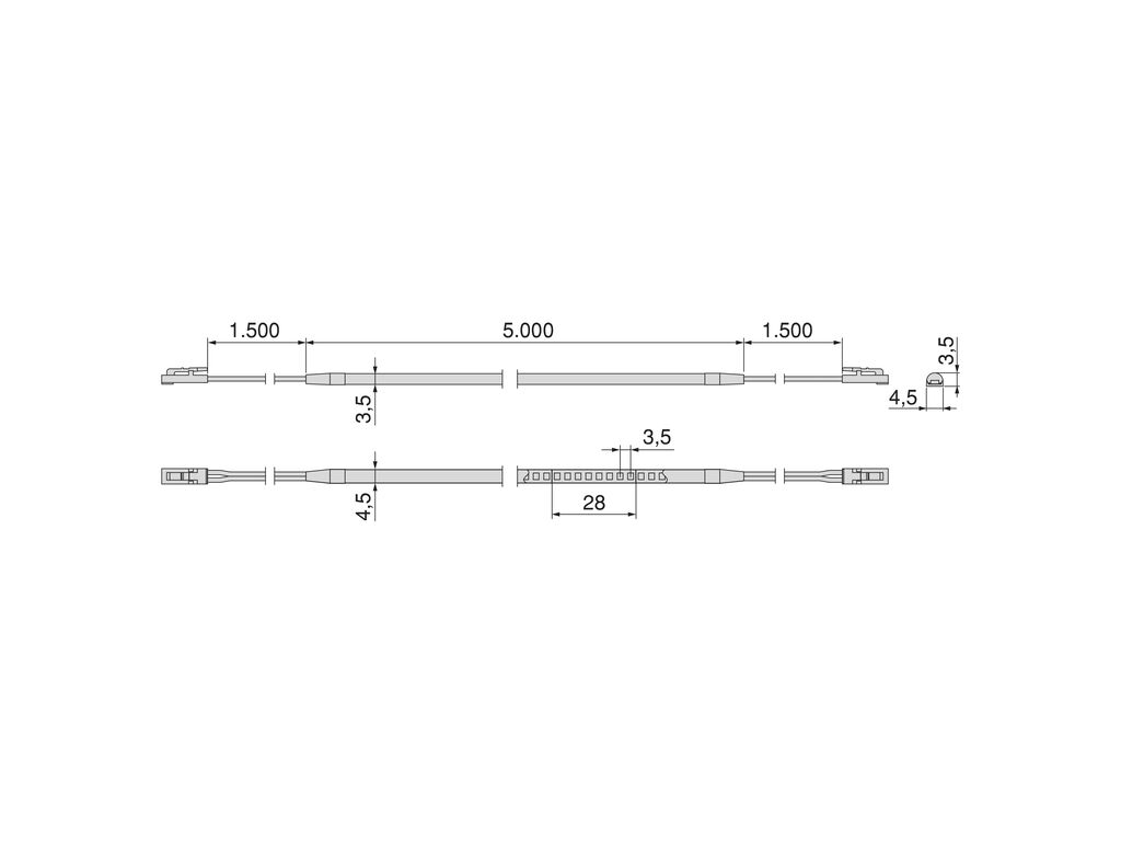 TIRA LED MINI SOBR 7,2W/M 3004MM 5229420 2