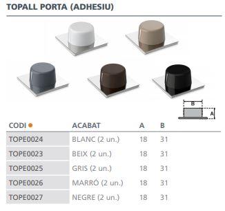 TOPE PUERTA ADHESIVO NEGRO 2 UNIDADES 2023-3- 000 3