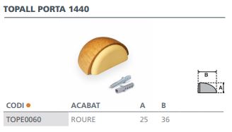 TOPE ADHESIVO CON TORNILLO (BL 1 U) ROBLE 1440-3+ 3
