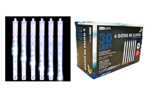 TUBOS LED EFECTO CAIDA 6UD20CM X 1,5M BL 1