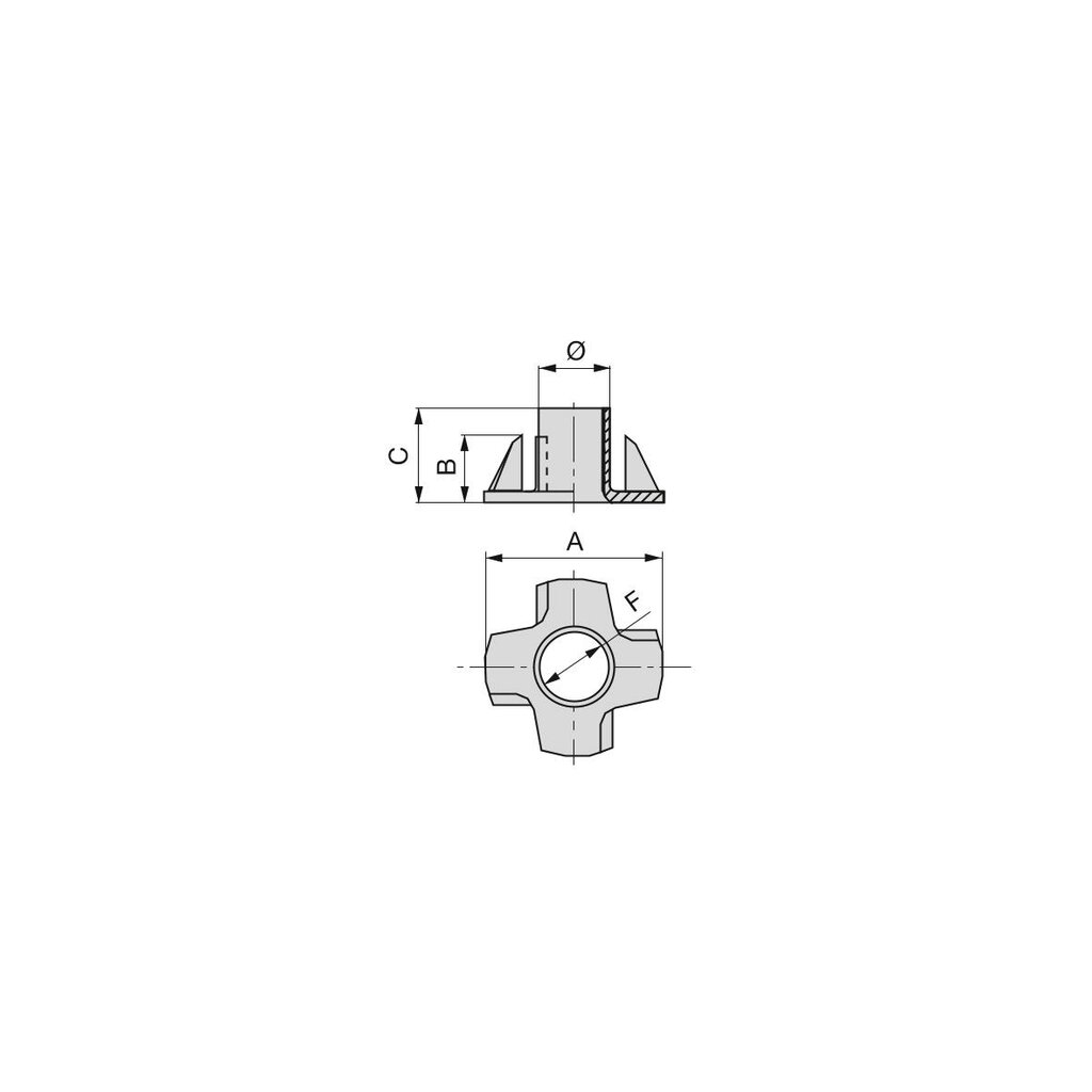 TUERCA PUAS M-8 ZINCA 3006905 2