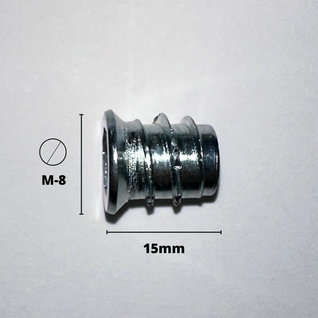 TUERCA METALICA M-8X15 ZINCADO AVELL.