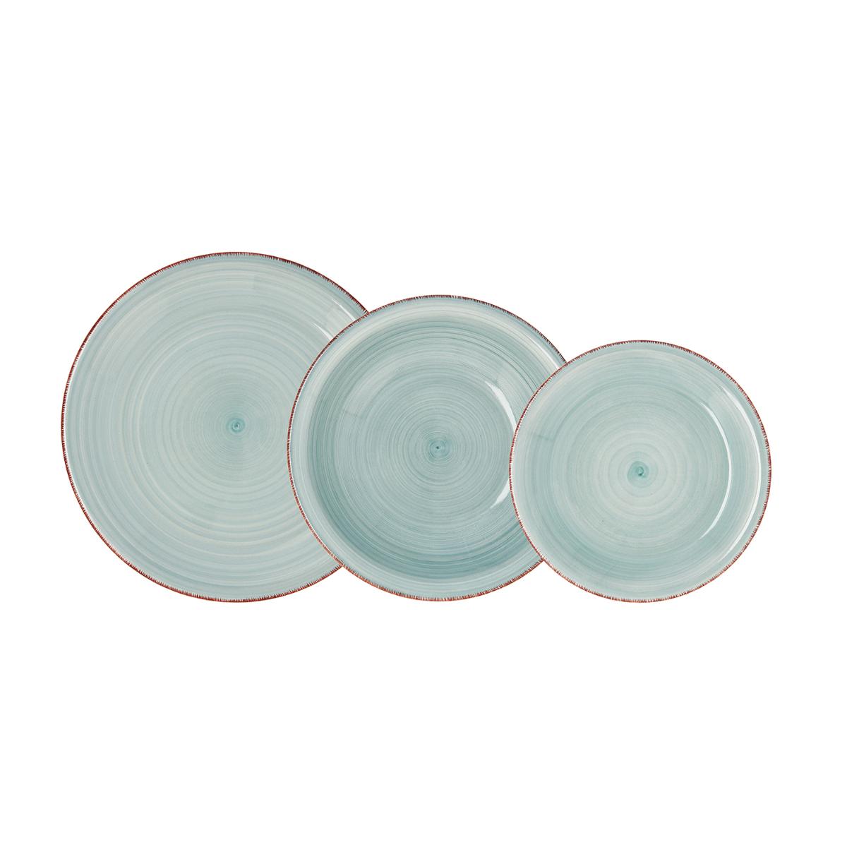 VAJILLA 18 PZAS GRES      NATURA TURQUES
