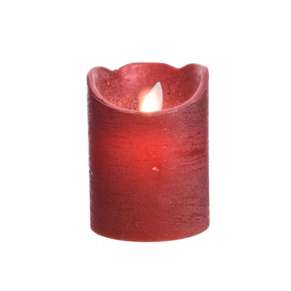 VELA INTERIOR LED 7,5X10 ROJO METALICO 1